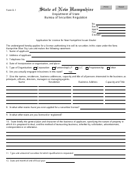 Form D-1 Application for License for New Hampshire Issuer-Dealer - New Hampshire