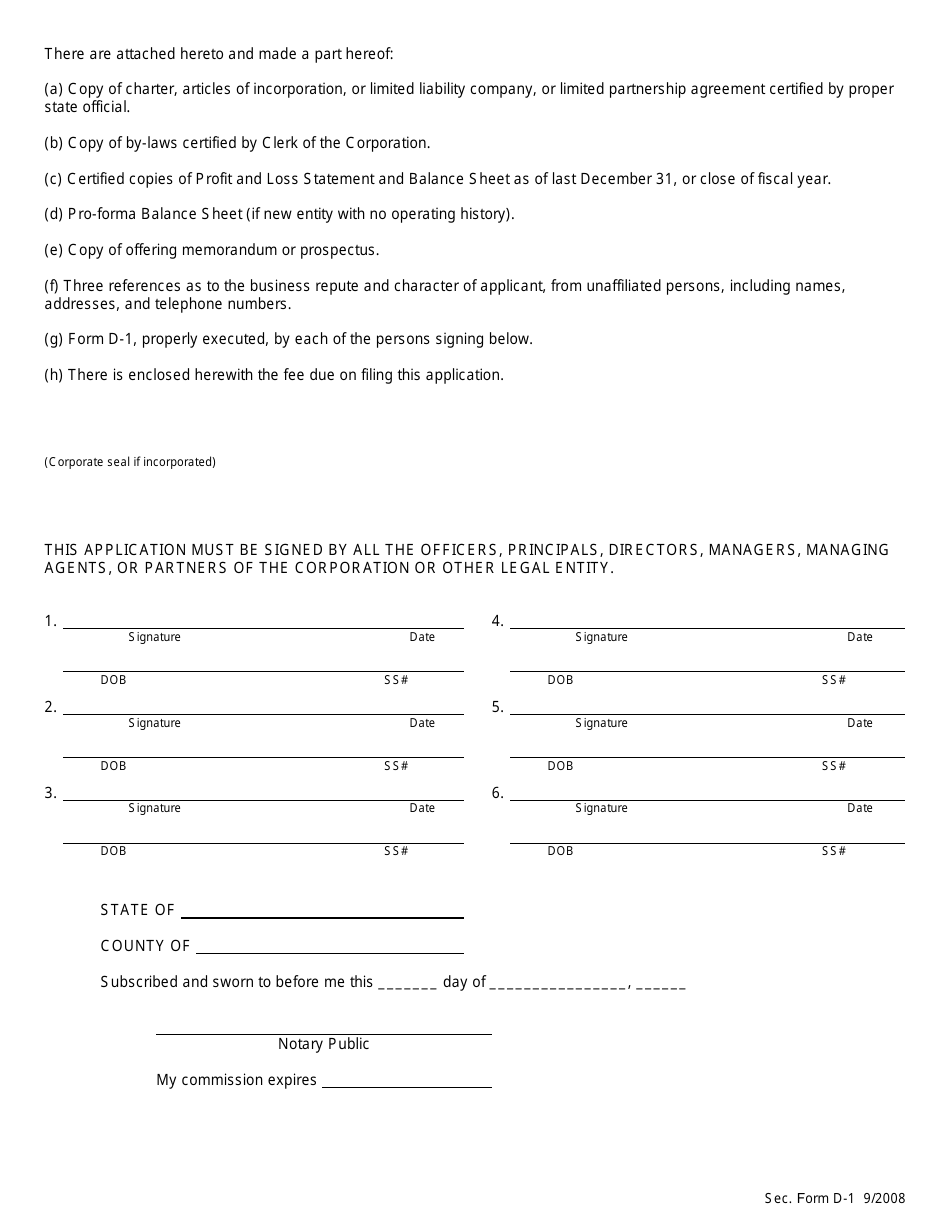Form D-1 Application for License for New Hampshire Issuer-Dealer - New Hampshire, Page 2