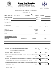 Document preview: Form RDMV716 Application '" Boat Dealer Registration - New Hampshire