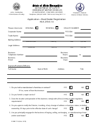 Form RDMV716 Application &quot; Boat Dealer Registration - New Hampshire