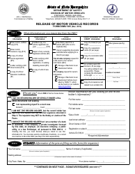 Form DSMV505 Release of Motor Vehicle Records - New Hampshire