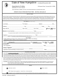 Document preview: Form DSSP380 New Hampshire Criminal History Record Information Authorization Form - New Hampshire