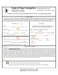 Form DSSP256 Criminal History Record Information Release Authorization Form - New Hampshire, Page 2