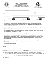Form DSMV436 Commercial Vehicle Implied Consent Rights Form - New Hampshire