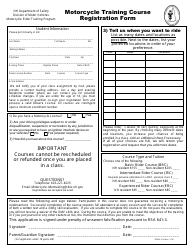 Form DSMV414 Motorcycle Training Course Registration Form - New Hampshire