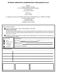 Form DSMV414 Motorcycle Training Course Registration Form - New Hampshire, Page 2