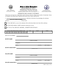 Form TDMV12 &quot;Odometer Disclosure Statement&quot; - New Hampshire