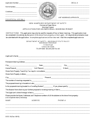 Form DSSS18 Application for an Individual Mooring Permit - New Hampshire