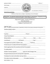 Form DSSS33 Public Mooring Field Application - New Hampshire