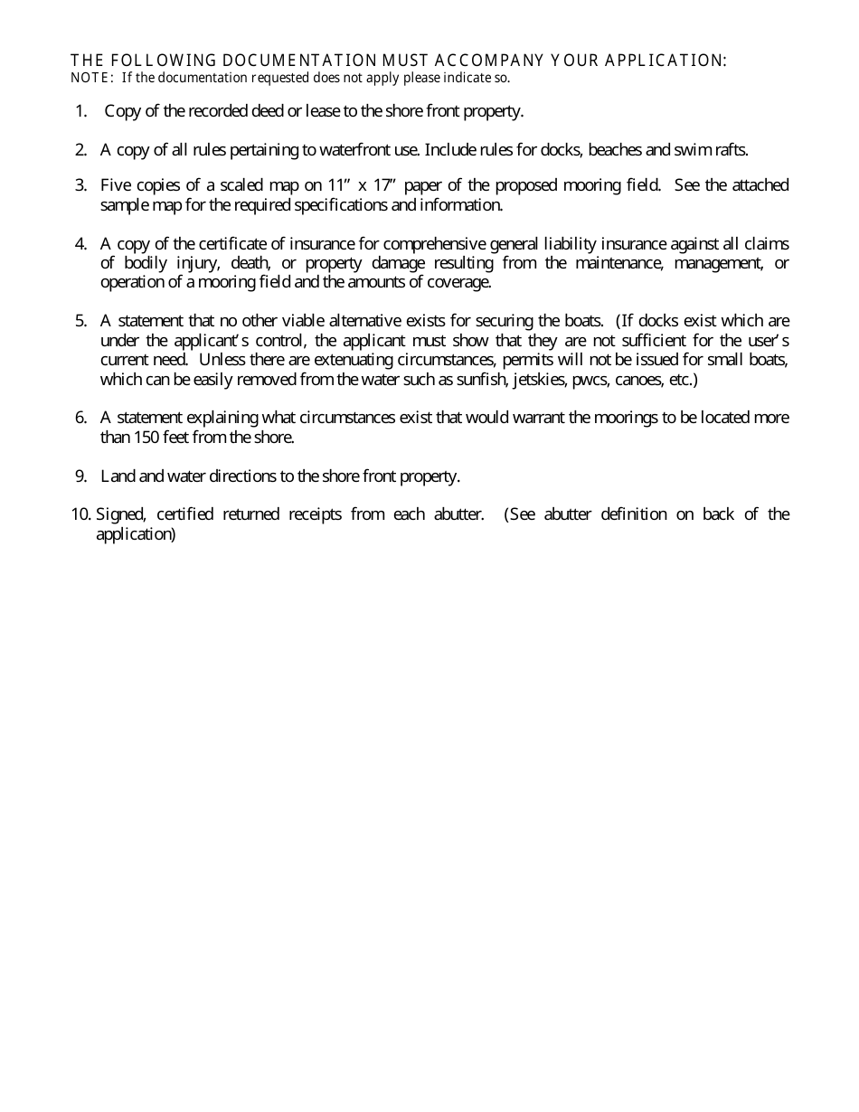 Form DSSS33 Public Mooring Field Application - New Hampshire, Page 3
