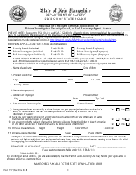 Document preview: Form DSSP157 Individual or Employee Renewal Application for Private Investigator, Security Guard, or Bail Recovery Agent License - New Hampshire