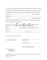 Document preview: Life Safety Inspection for New Hampshire Liquor License - New Hampshire