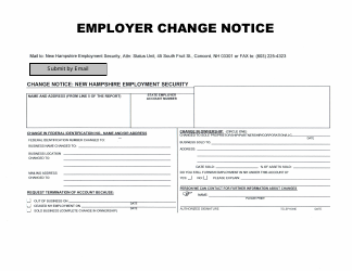 &quot;Employer Change Notice&quot; - New Hampshire