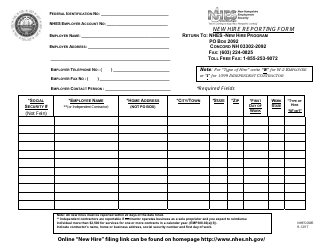 Form NHES0085 &quot;New Hire Reporting Form&quot; - New Hampshire