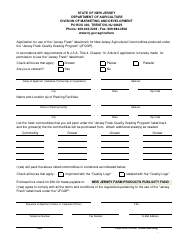 Document preview: Jersey Fresh Quality Grading Program Application - New Jersey