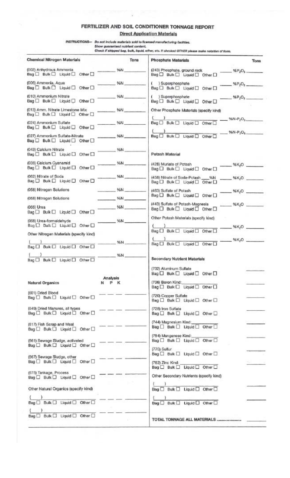 Fertilizer and Soil Conditioner Tonnage Report - New Jersey, Page 2