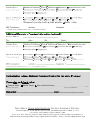 Premises Registration Form for the National Animal Disease Traceability Program - New Jersey, Page 2