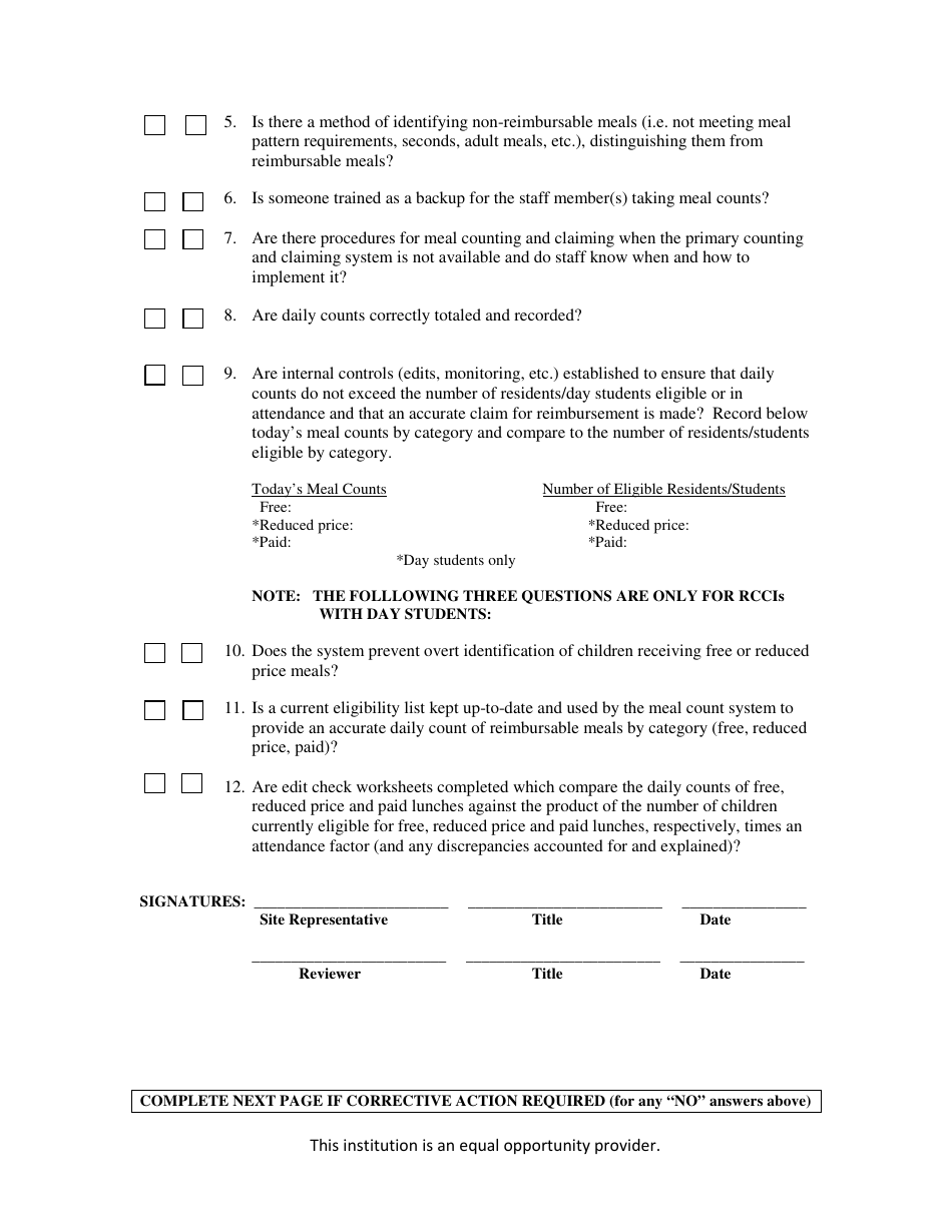 Form 324 Download Printable PDF or Fill Online National School Lunch ...