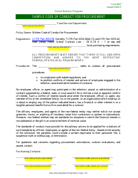 Form 327 &quot;Sample Code of Conduct for Procurement&quot; - New Jersey