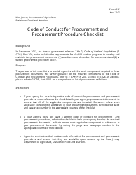 Form 325 Code of Conduct for Procurement and Procurement Checklist - New Jersey