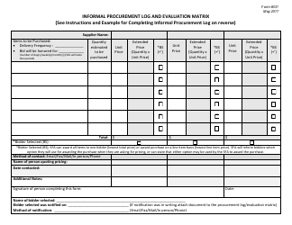 Form 331 Informal Procurement Log Evaluation Matrix - New Jersey, Page 2