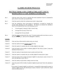 Instructions for Form 37 &quot;Edit Check Worksheet for Vended Sponsors&quot; - New Jersey