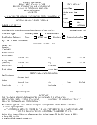 Document preview: Usda Organic Certification Cost Share Program Application - New Jersey