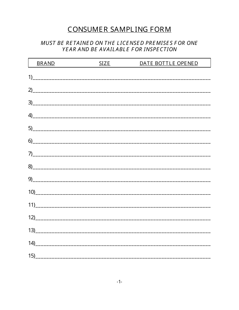 New Jersey Consumer Sampling Form - Fill Out, Sign Online and Download ...