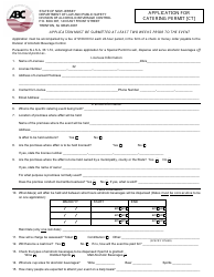 Application for Catering Permit - New Jersey