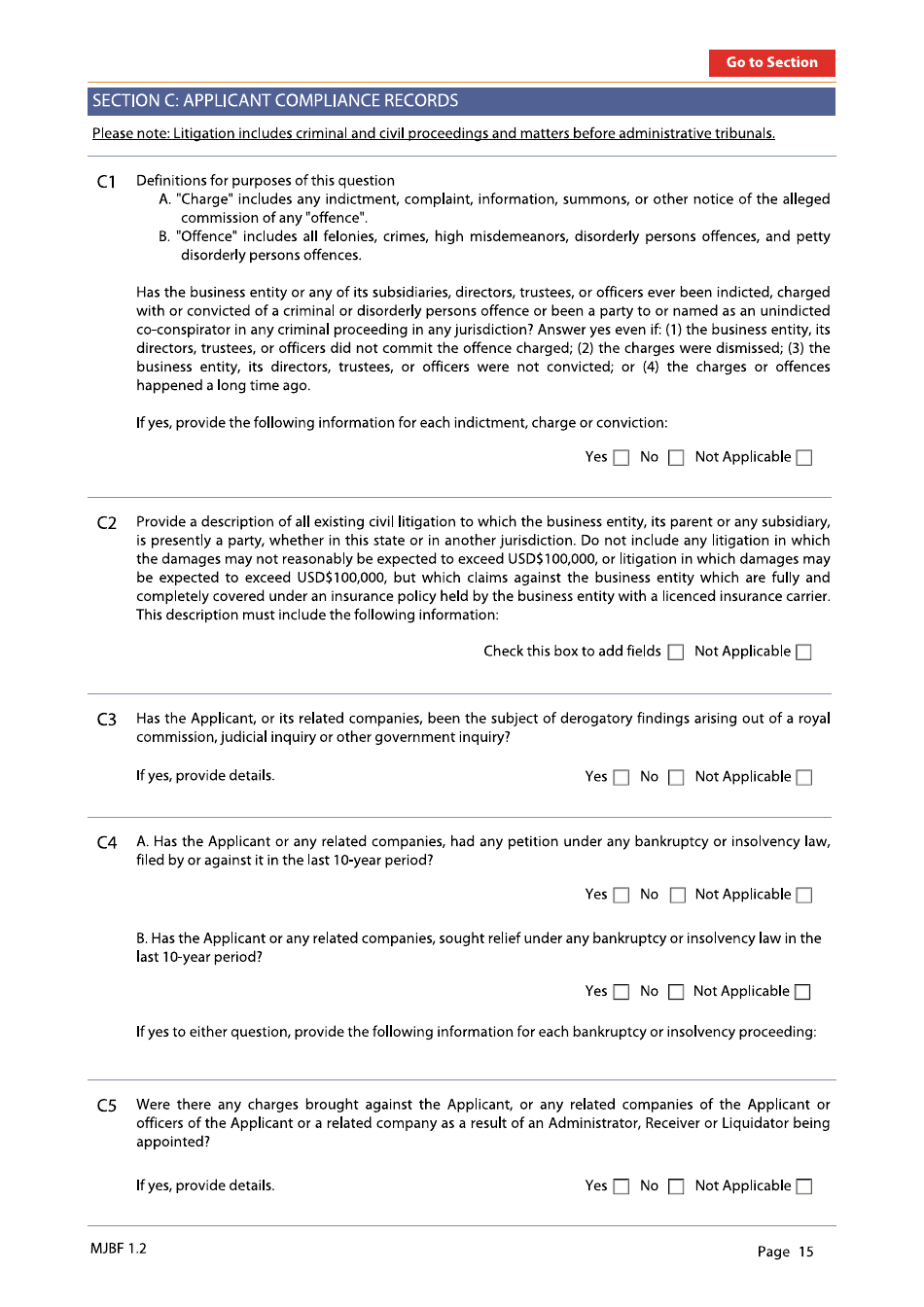 Form 29 Muti-Jurisdictional Business Form - New Jersey, Page 15