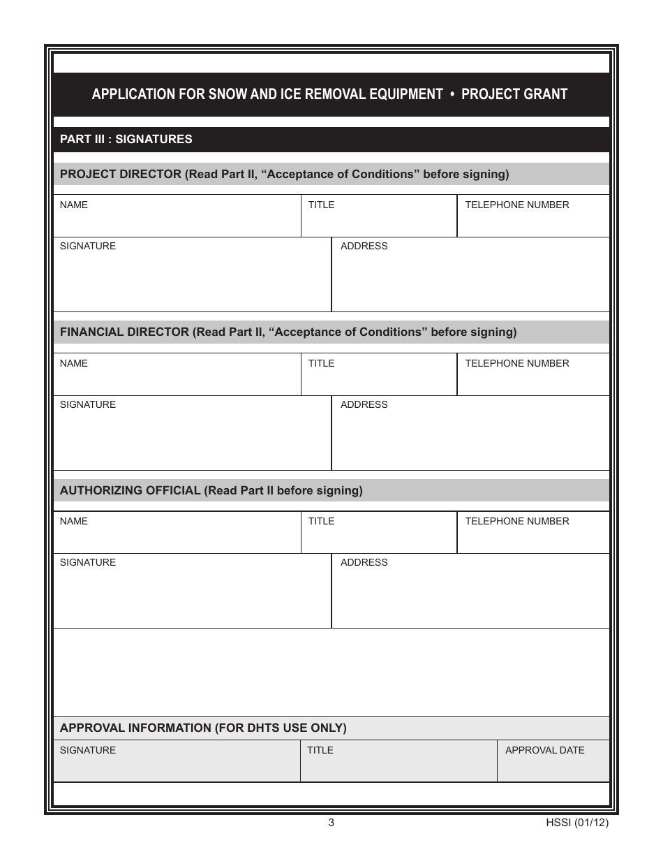 Form HSSI Application for Snow and ICE Removal Equipment - Project Grant - New Jersey, Page 3