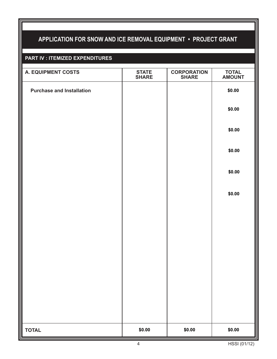 Form HSSI Application for Snow and ICE Removal Equipment - Project Grant - New Jersey, Page 4