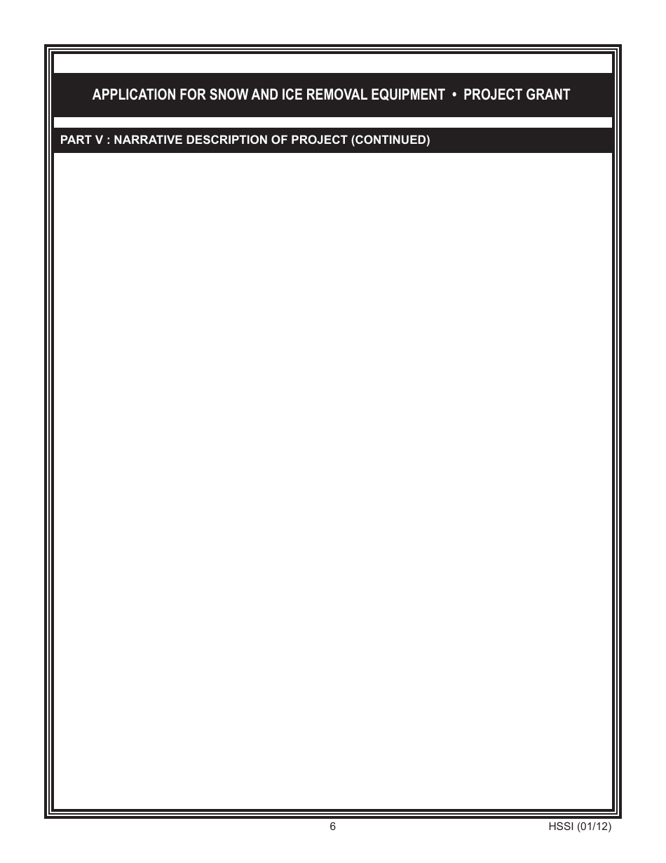 Form HSSI Application for Snow and ICE Removal Equipment - Project Grant - New Jersey, Page 6