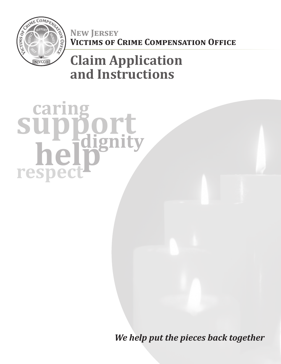 Claim Application Form - New Jersey, Page 1