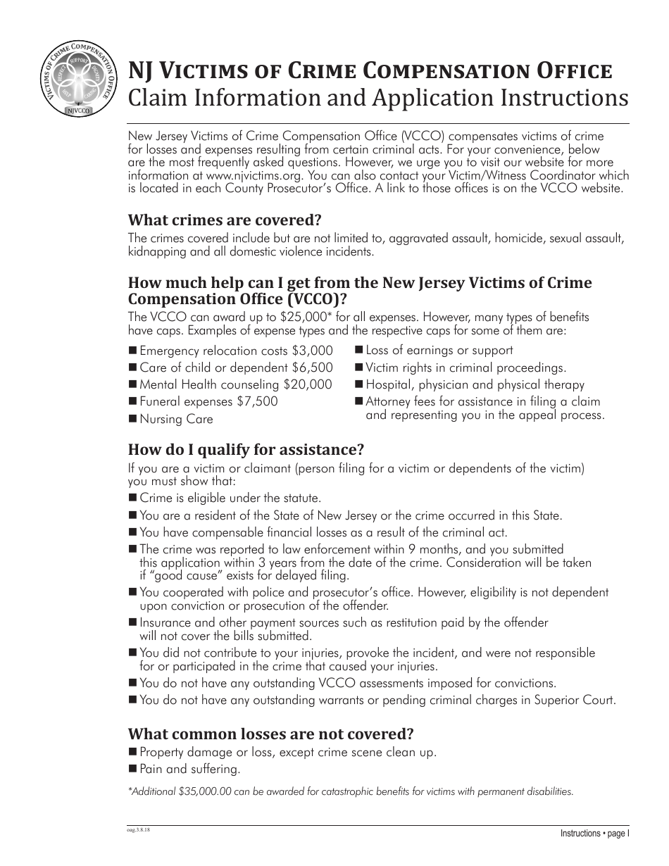 Claim Application Form - New Jersey, Page 3