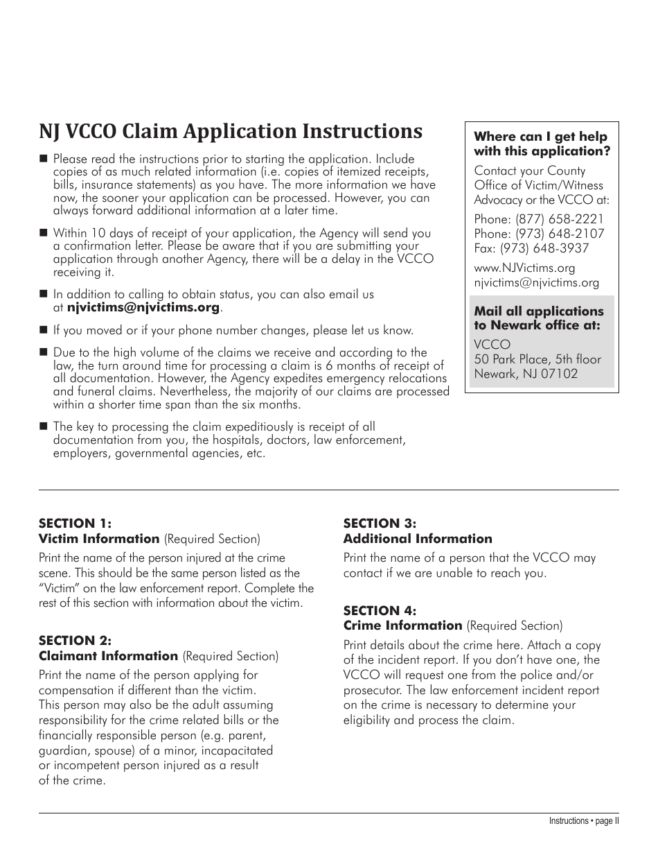 Claim Application Form - New Jersey, Page 4