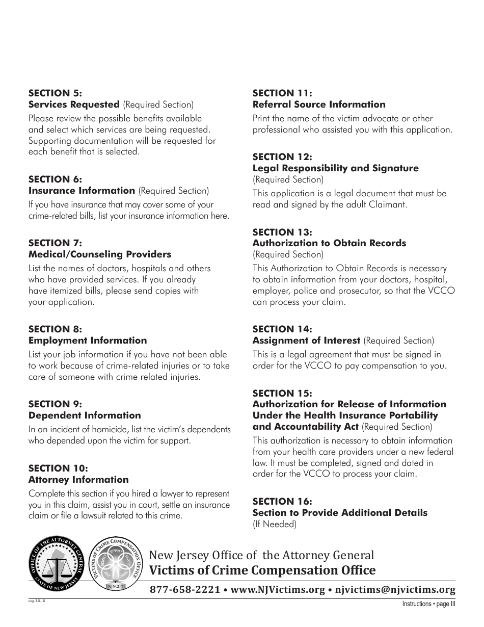 Claim Application Form - New Jersey, Page 5