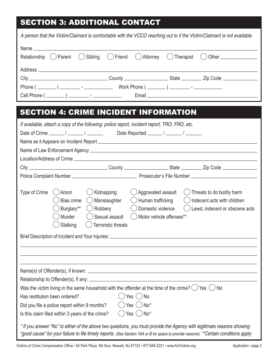 Claim Application Form - New Jersey, Page 8