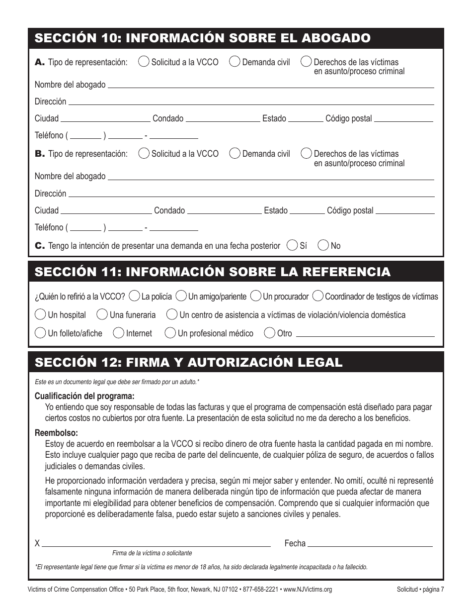 Solicitud De Reclamo - New Jersey (Spanish), Page 13