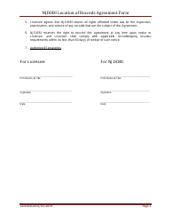 Njdobi Location of Records Agreement Form - New Jersey, Page 2