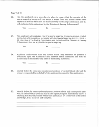 Application for Sports Wagering License by Permit Holder - New Jersey, Page 9