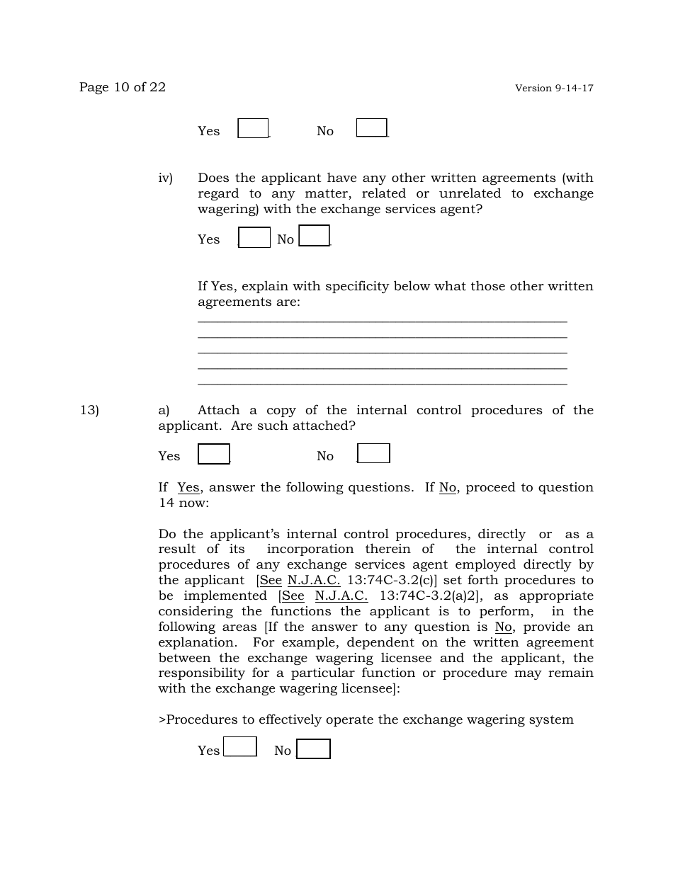 Exchange Management Agent License Application - New Jersey, Page 10