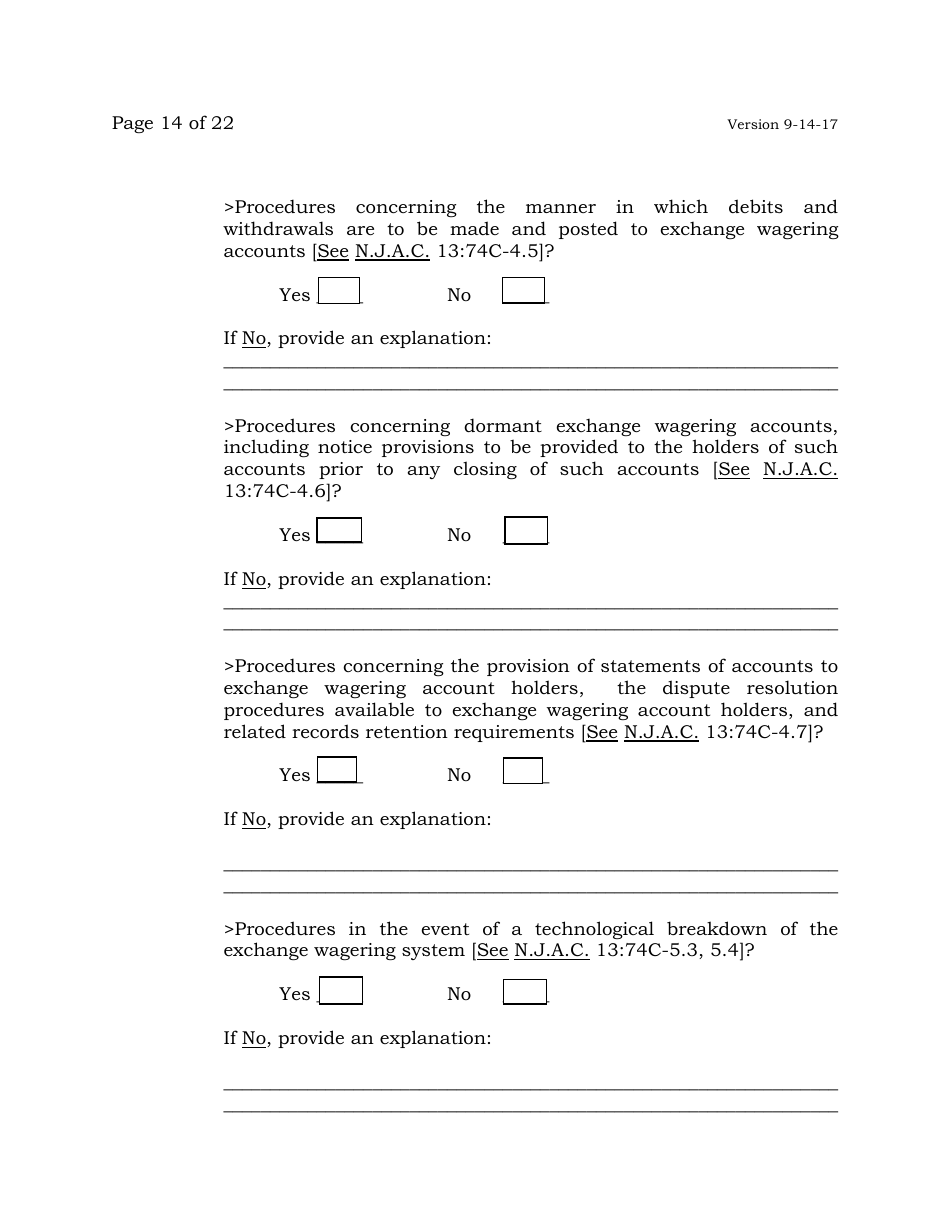 Exchange Management Agent License Application - New Jersey, Page 14