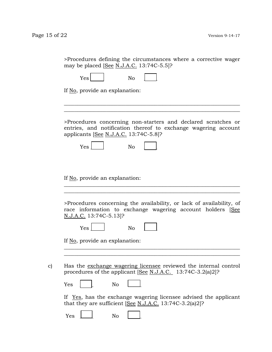 Exchange Management Agent License Application - New Jersey, Page 15