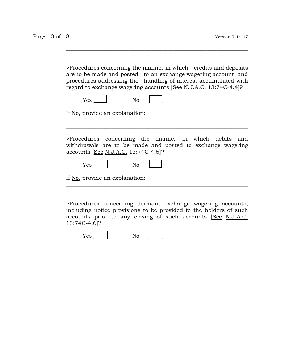 Exchange Services Agent License Application - New Jersey, Page 10