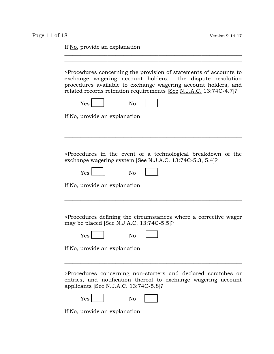 Exchange Services Agent License Application - New Jersey, Page 11