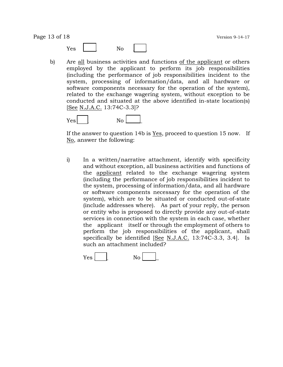 Exchange Services Agent License Application - New Jersey, Page 13