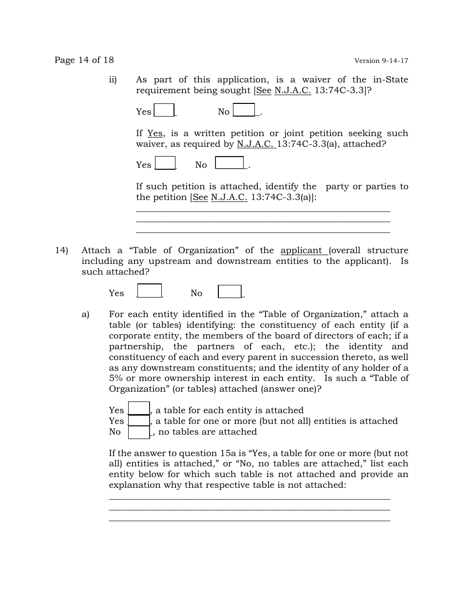 Exchange Services Agent License Application - New Jersey, Page 14