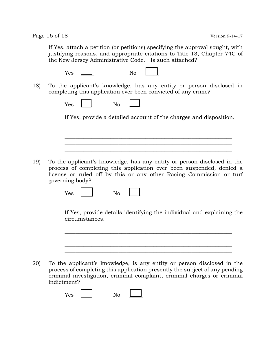 Exchange Services Agent License Application - New Jersey, Page 16