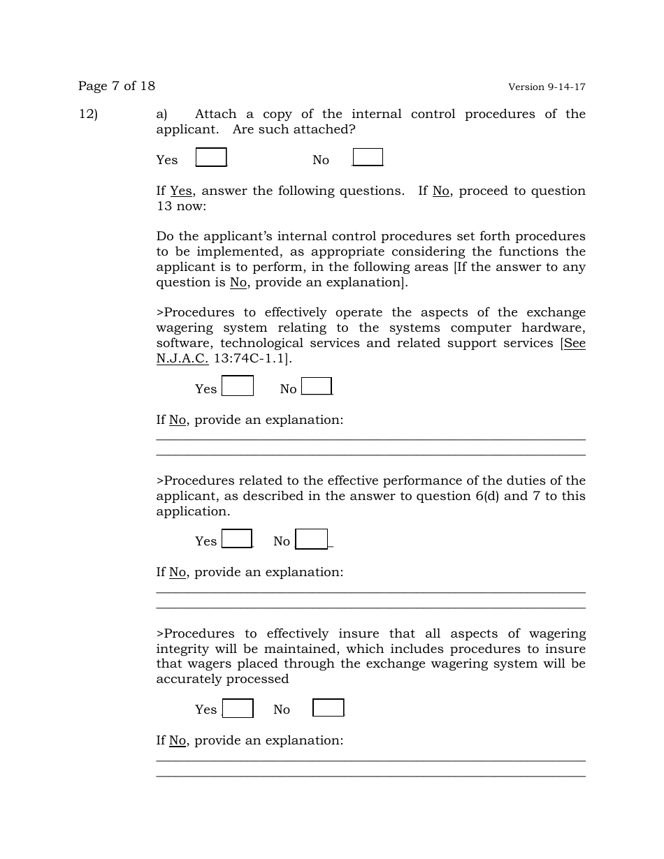 Exchange Services Agent License Application - New Jersey, Page 7